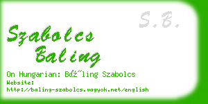 szabolcs baling business card